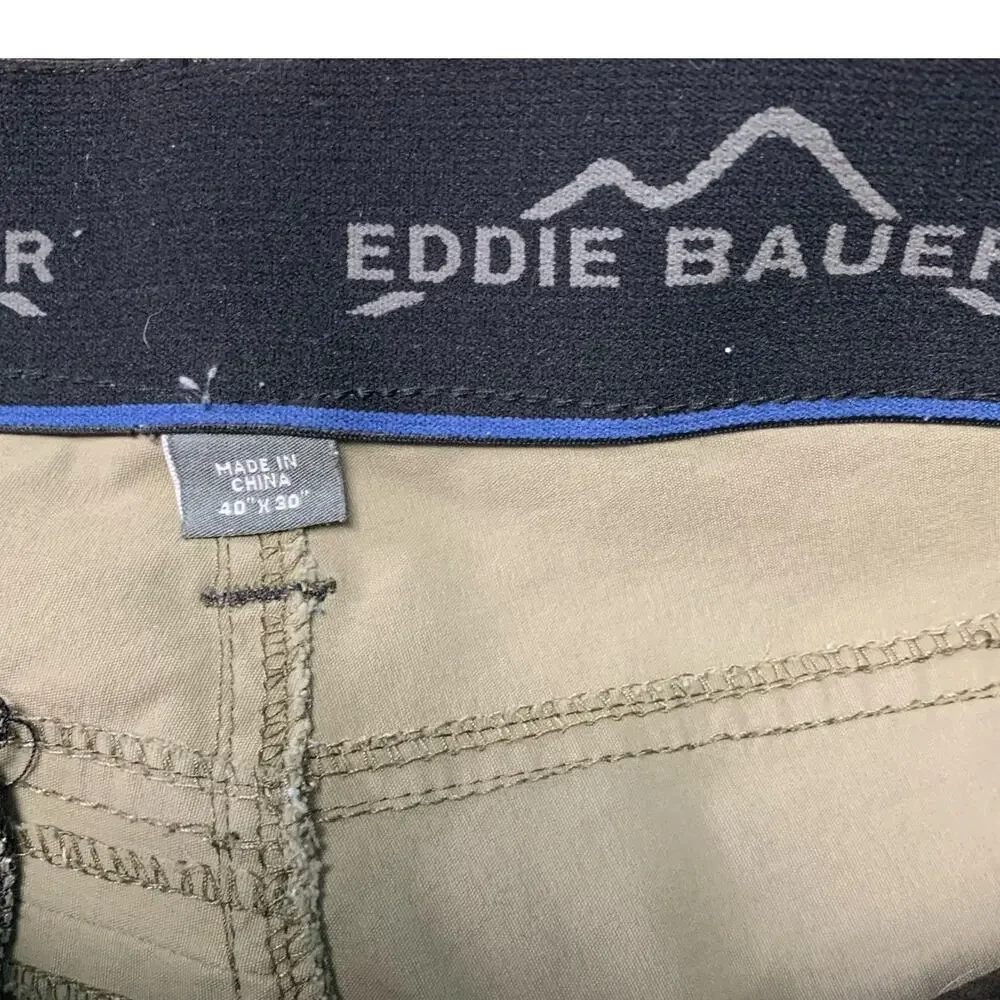 Eddie Bauer Men's Khaki Tech Nylon Blend Pants Size 40 x 30